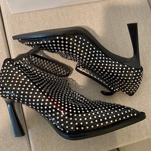 Ermanno Scervino Rhinestone Booties Pointy Heels - Picture 5 of 10